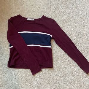 Planet Gold Small Maroon and Navy Crop Top